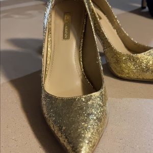 BCBG Gold Glitter Heels